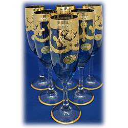 Gold Accented Champagne Flutes (Set of 6)  Overstock