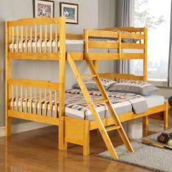 Simone Honey Pine Twin/ Full Bunk Bed  Overstock