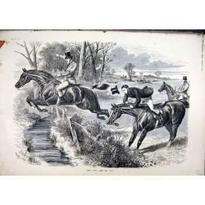  Horse Race Jumping Fence 1881 Refusing Rider Falling