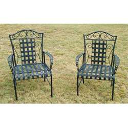 Iron Lattice Lawn Chairs (Set of 2)  Overstock