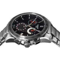   Veloci T Stainless Steel Black Face Chronograph Watch  