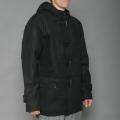 Imperious Mens Black Wool blend Hooded Toggle Coat 