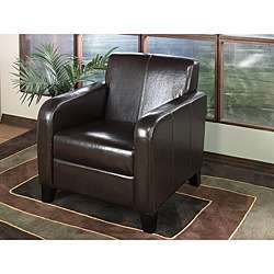Bicast Leather Dark Brown Club Chair  Overstock