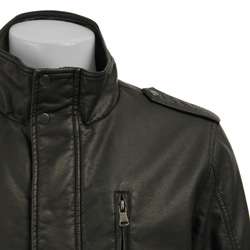 Calvin Klein Mens Faux Leather Motorcycle Jacket  