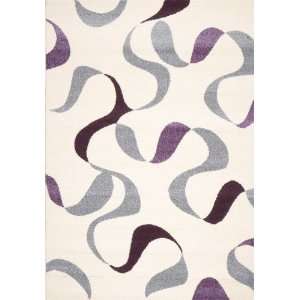   Large Area Rugs Modern Ribbons and Swirls Ivory 8x11: Furniture