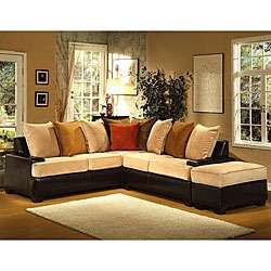 Classic Charlemagne Micro velvet Sectional Sofa Set  