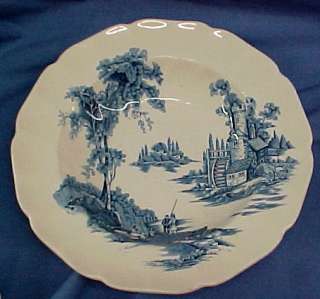 JOHNSON BROS THE OLD MILL BLUE RIMMED SOUP BOWL /S  