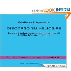 DISCORSO SU HELIOS RE (Studia Classica et Mediaevalia) (Italian 