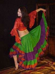 We3 Belly Dance Tribal Cotton tie top & Gypsy Skirt  