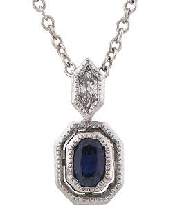 Tacori Platinum Sapphire Diamond Pendant Necklace  