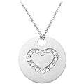   Silver 1/6ct TDW Diamond Heart Medallion Necklace  