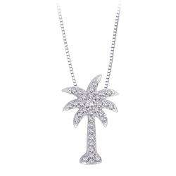   6ct TDW Palm Tree shaped Diamond Necklace (J K, I1 I2)  
