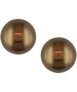   Gold Brown Cultured Tahitian Pearl Earrings (8 9 mm)  Overstock