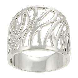 Sterling Silver Wavy Cutout Fashion Ring  