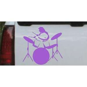 Purple 22in X 23.1in    Drummer Outline Line Art Music Car Window Wall 