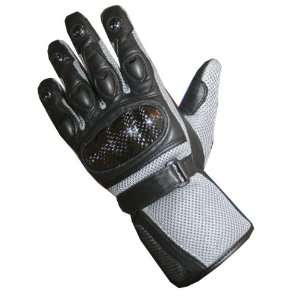    CARBON KEVLAR Motorcycle Mesh & Leather Bike Gloves M: Automotive