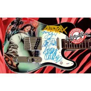  Anthrax Autographed Signed Cool Airbrush Guitar & Proof 