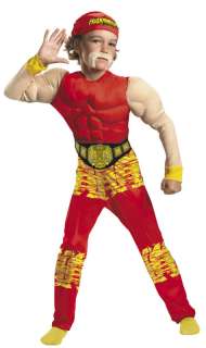Child Medium Kids Muscle Hulk Hogan Costume   Wrestling  
