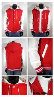 Mens New Varsity Hoodie Baseball Jacket Collection (Cotton/S,M,L,XL 