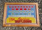 1950s Vintage American Shuffleboard Glass Sign With Wood Frame