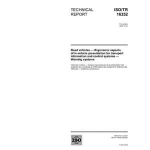  ISO/TR 163522005, Road vehicles   Ergonomic aspects of in 