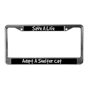  Adopt A Cat Text License Plate Frame by CafePress 