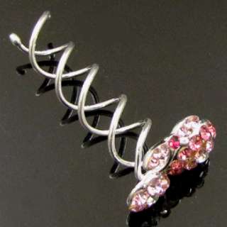   Item  1 pc rhinestone crystal cherry hair twist pin fork