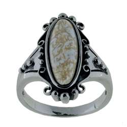 Southwest Moon Sterling Silver Oval Howlite Filigree Ring  Overstock 