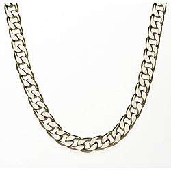 14k White Gold Overlay 30 inch Cuban Necklace 7mm  