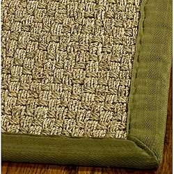    woven Casual Natural/ Olive Seagrass Rug (9 x 12)  