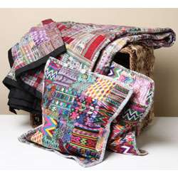 Rose Patchwork Quilt and Pillow Cover Set (Guatemala)  
