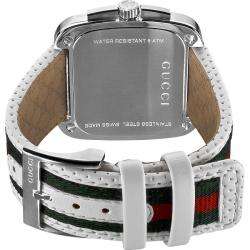 Gucci Mens Coupe White Leather Strap Watch  Overstock