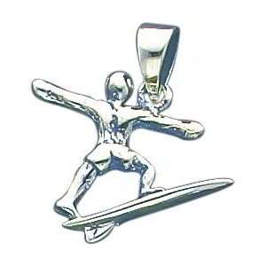  Sterling Silver Surfer Pendant Jewelry