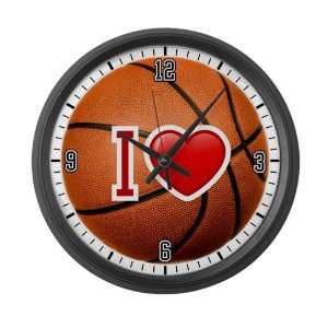  Large Wall Clock I Love Basketball 