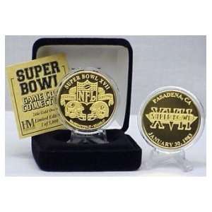  24kt Gold Super Bowl XVII flip coin 