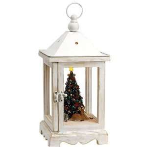   Gold Label Rustic Lantern with Christmas Tree and Deer