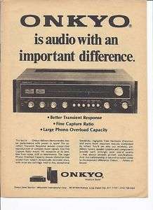 1974 Onkyo TX 866 Receiver Ad  