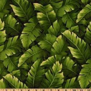  45 Wide Island Sanctuary Palm Leaves Green Fabric By The 