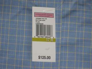 Vineyard Vines Blue Plaid Dress Shirt 17R $125 50% Off  