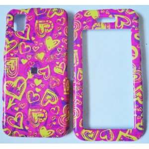  Samsung Finesse R810 Pink Yellow Many Hearts Design Snap 