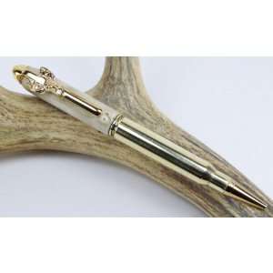  Deer Antler 30 06 Rifle Cartridge Pen With a Gold Finish 