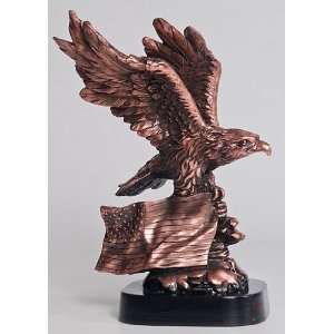  Copper Eagle with Flag Sculpture 