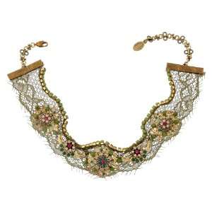 Michal Negrin Superb Collar Lace Based Necklace Embellished with Rich 