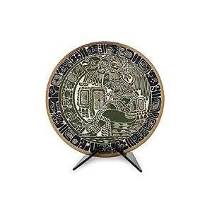  Ceramic plate, Green Maya Offering