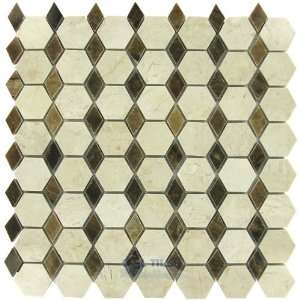 3d hexagon in marble tile in crema marfil and palace onyx 