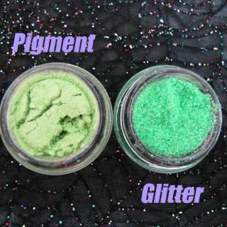 9pc Brown+Green+White Cosmetic Eyeshadow Pigment Glitter  