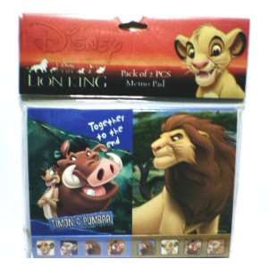  Disney the Lion King *Timon and Pumba* Pack of 2 PCS Memo 
