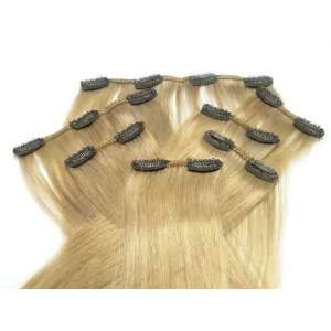  19 Clip In On 100% Human Hair Extension Color Ash Blonde 