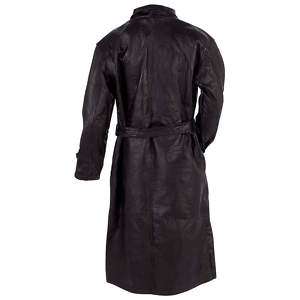Bikers Motorcycle Trench Coat Genuine Leather Button Up  