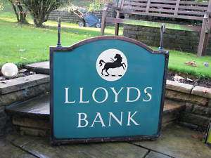 ORIGINAL LLOYDS BANK DOUBLE ENAMEL SIGN Lloyds  